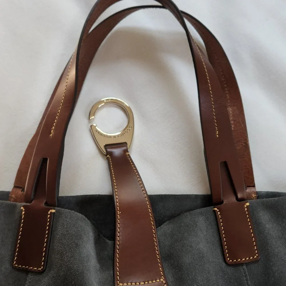 Dooney & Bourke East West Suede Shopper - Smoke Grey Rare HTF - Picture 2 of 6